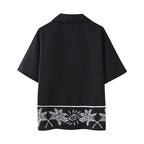 Summer Embroidered Short-Sleeve Shirt Pant Set