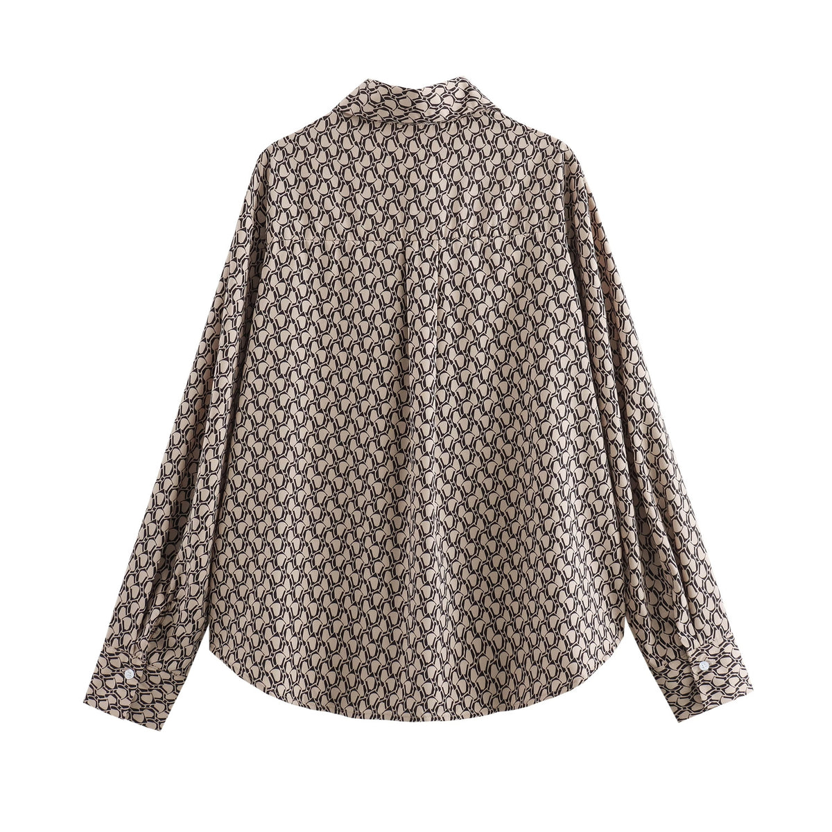 Women's Summer Clothing Fashionable Simple Printed Long-Sleeve Shirt Casual Trousers Suit