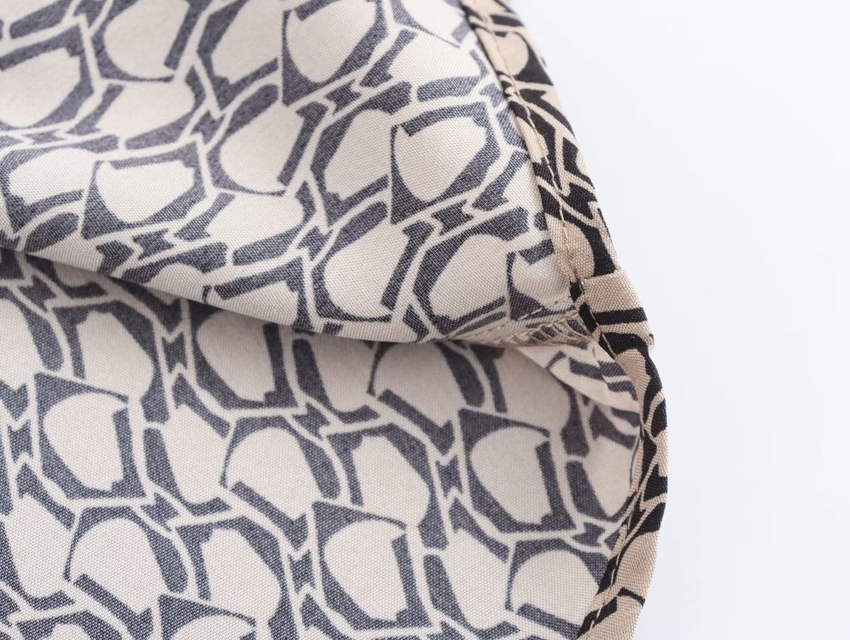 Women's Summer Clothing Fashionable Simple Printed Long-Sleeve Shirt Casual Trousers Suit