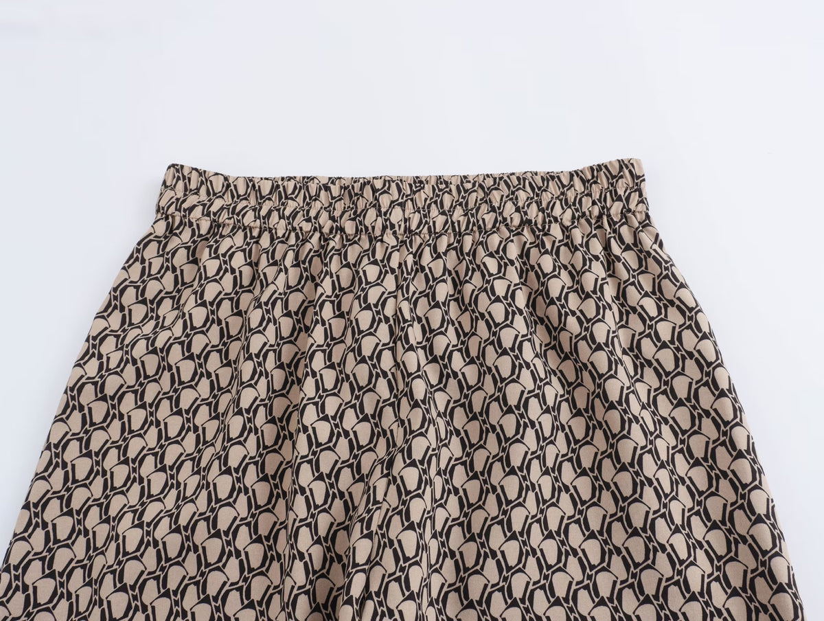 Women's Summer Clothing Fashionable Simple Printed Long-Sleeve Shirt Casual Trousers Suit