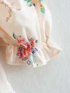 Women's Square-Neck Floral Backless Ruffle Midi Dress