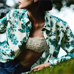 Women's Floral Printed Long Sleeved Shirt