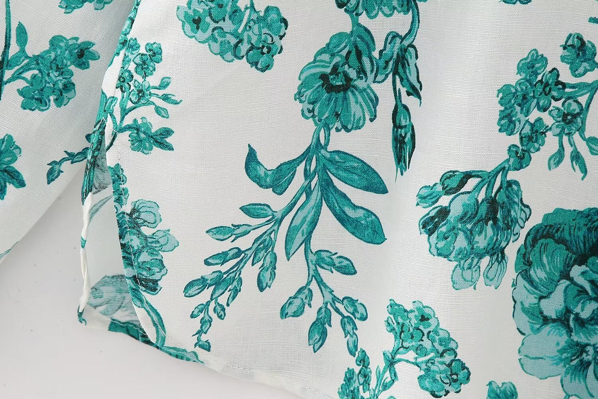 Women's Floral Printed Long Sleeved Shirt
