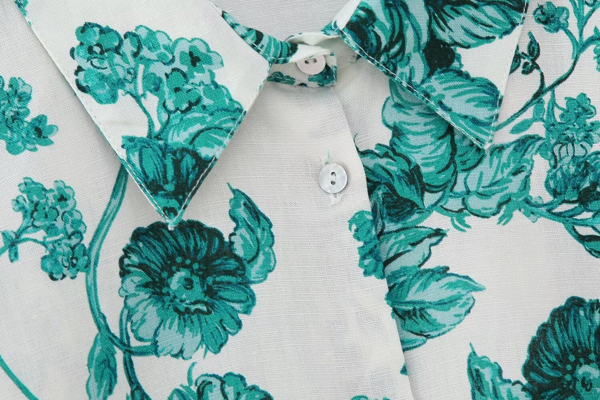 Women's Floral Printed Long Sleeved Shirt