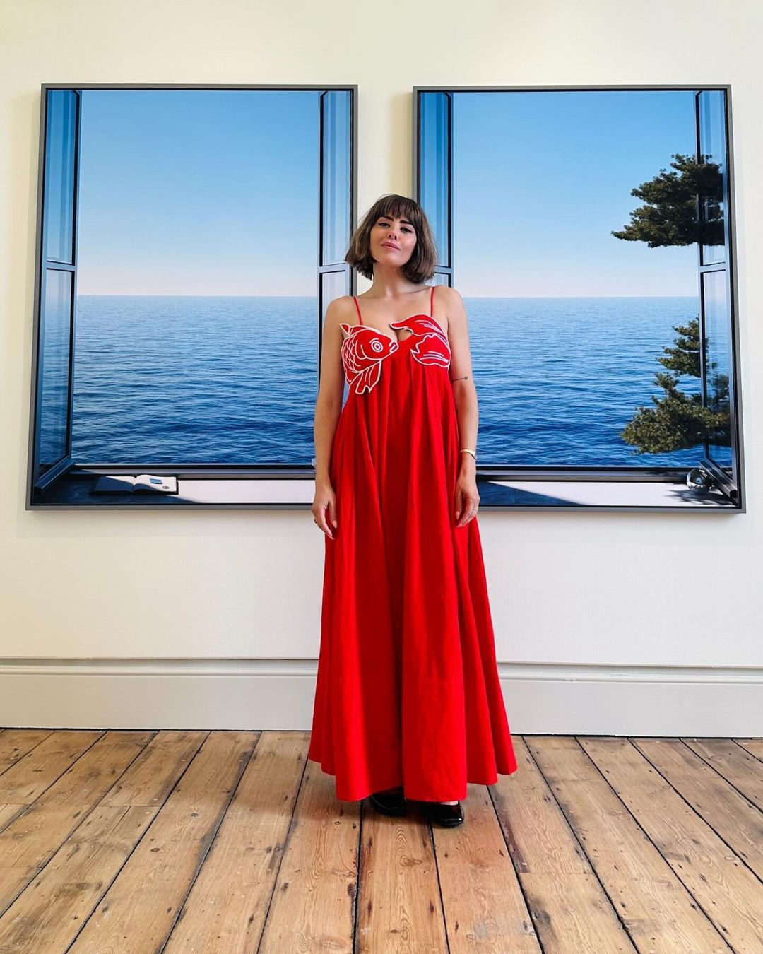 Casual Red Embroidered Sling Maxi Dress
