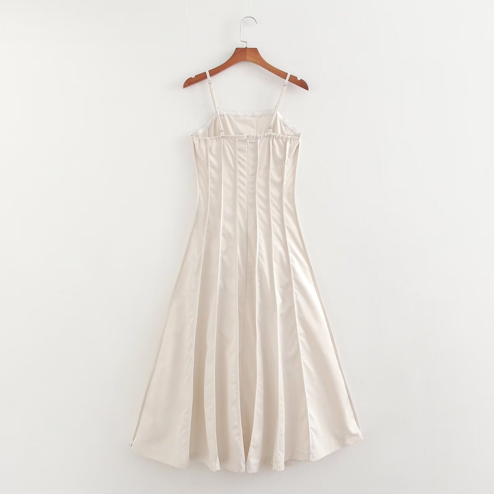 Spring Summer Women Clothing Dress Elegant Sexy Pleated Solid Color off the Shoulder Slim Fit Large Swing Dress