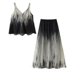 Women's Tie Dye Printed Vest and Skirt Two-Piece Set