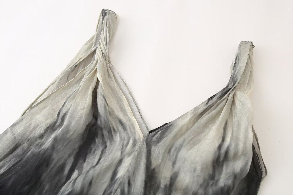 Women's Tie Dye Printed Vest and Skirt Two-Piece Set