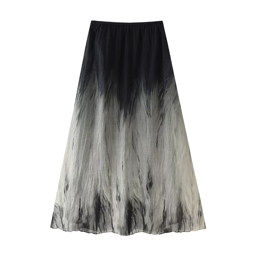 Women's Tie Dye Printed Vest and Skirt Two-Piece Set