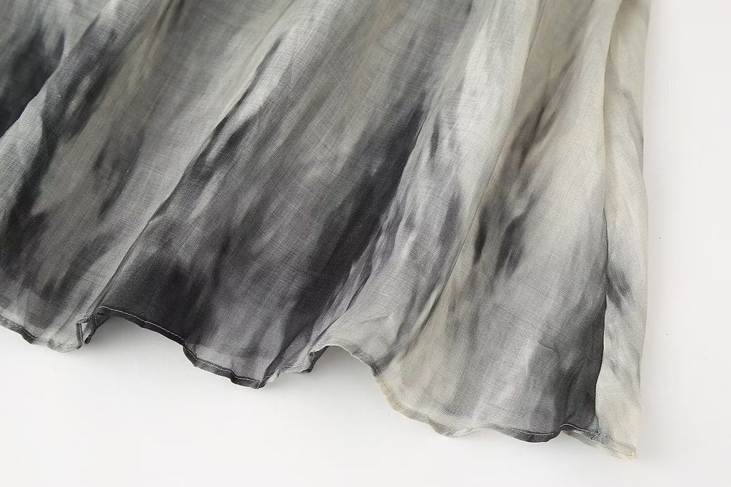 Women's Tie Dye Printed Vest and Skirt Two-Piece Set