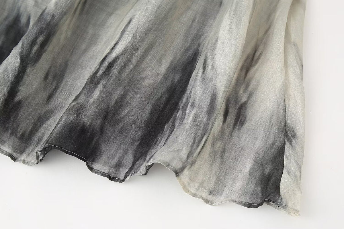 Women's Tie Dye Printed Vest and Skirt Two-Piece Set