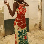 Summer Backless Printing Dress
