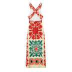 Summer Backless Printing Dress