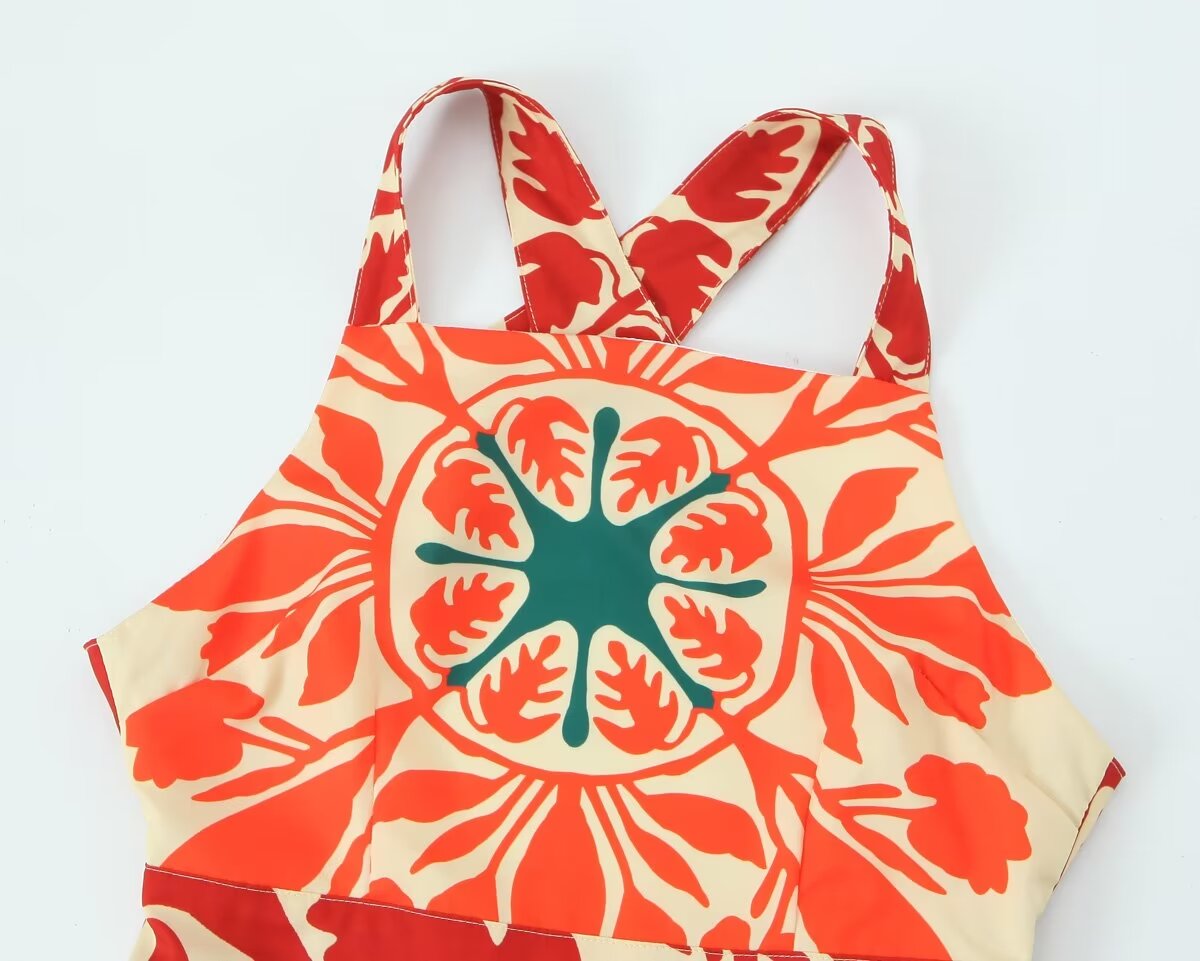 Summer Backless Printing Dress