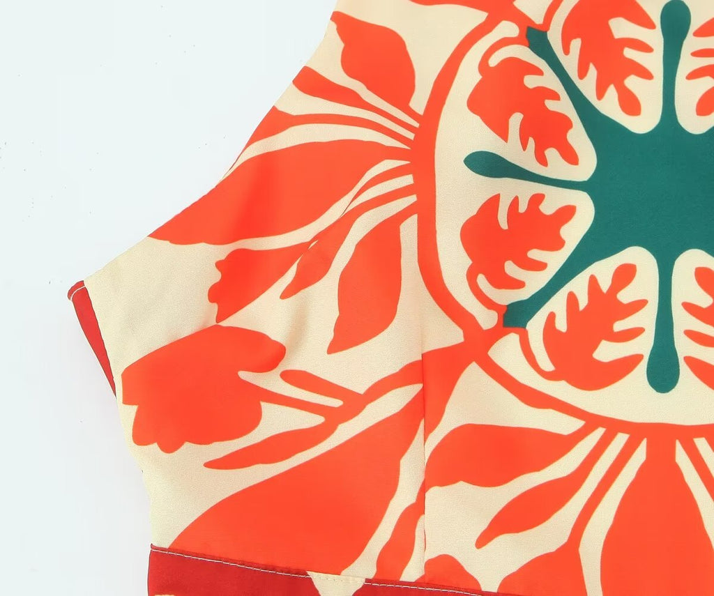 Summer Backless Printing Dress