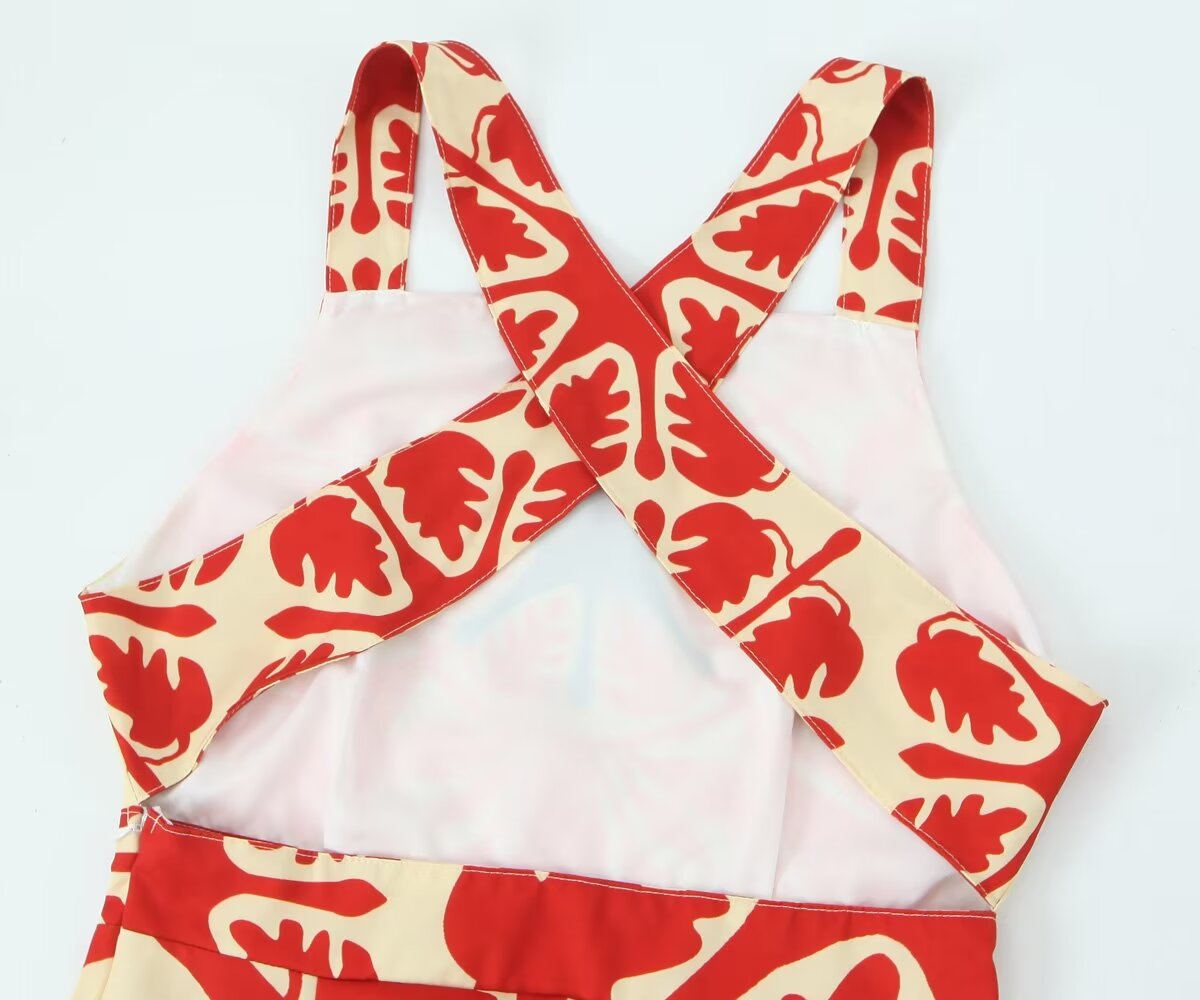 Summer Backless Printing Dress