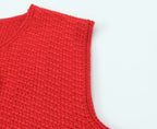 Women's Bow Small V Neck Sleeveless Knitted Vest