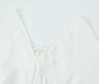 Women's Floral V-Neck Long Sleeve Backless Dress