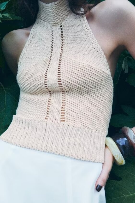 's Casual Halter Knitted Sweater Vest Top