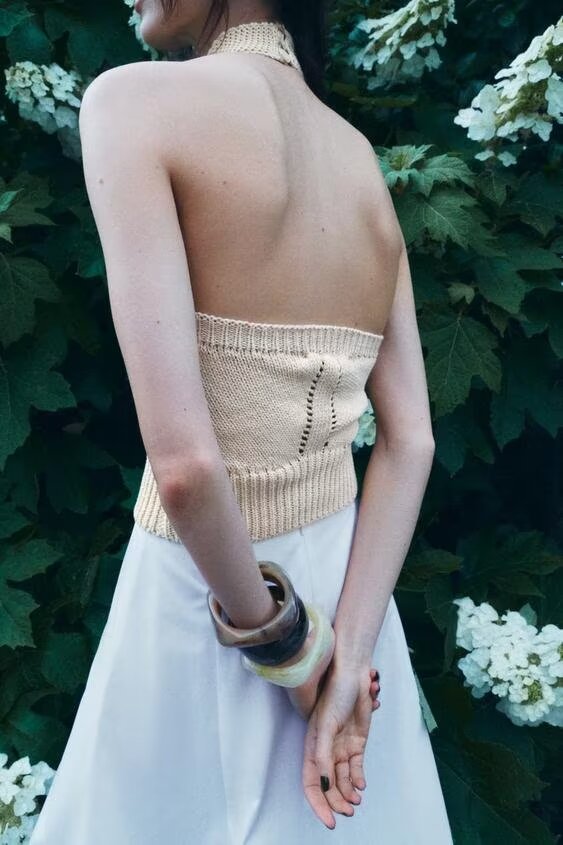 's Casual Halter Knitted Sweater Vest Top