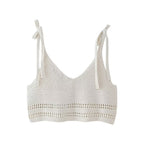 Women's Single Breasted Backless Lace Up Knitted Top