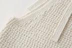 Women's Single Breasted Backless Lace Up Knitted Top