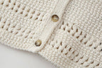 Women's Single Breasted Backless Lace Up Knitted Top