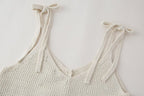 Women's Single Breasted Backless Lace Up Knitted Top