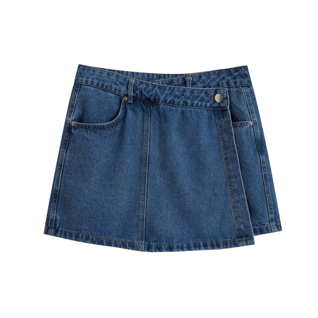 Women's Summer Short Denim Top and Pants Two-Piece Set