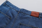 Women's Summer Short Denim Top and Pants Two-Piece Set