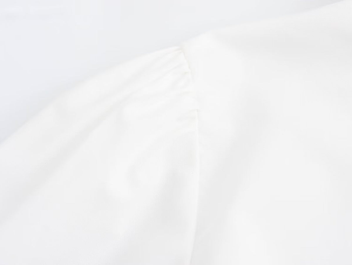 Simple White Belt Shirt Dress