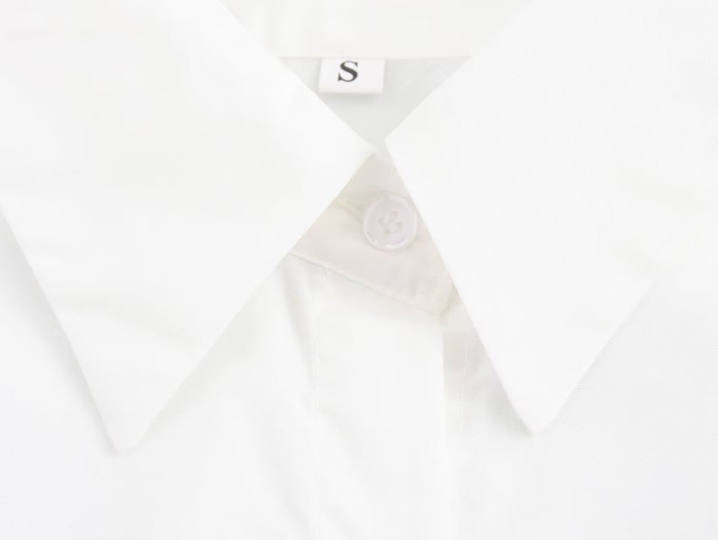 Simple White Belt Shirt Dress