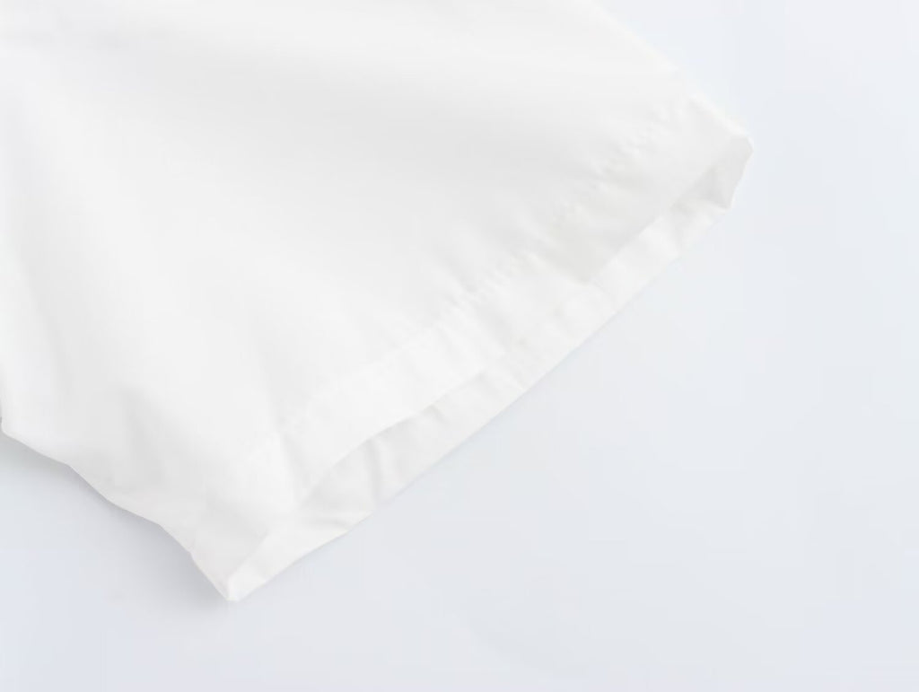 Simple White Belt Shirt Dress