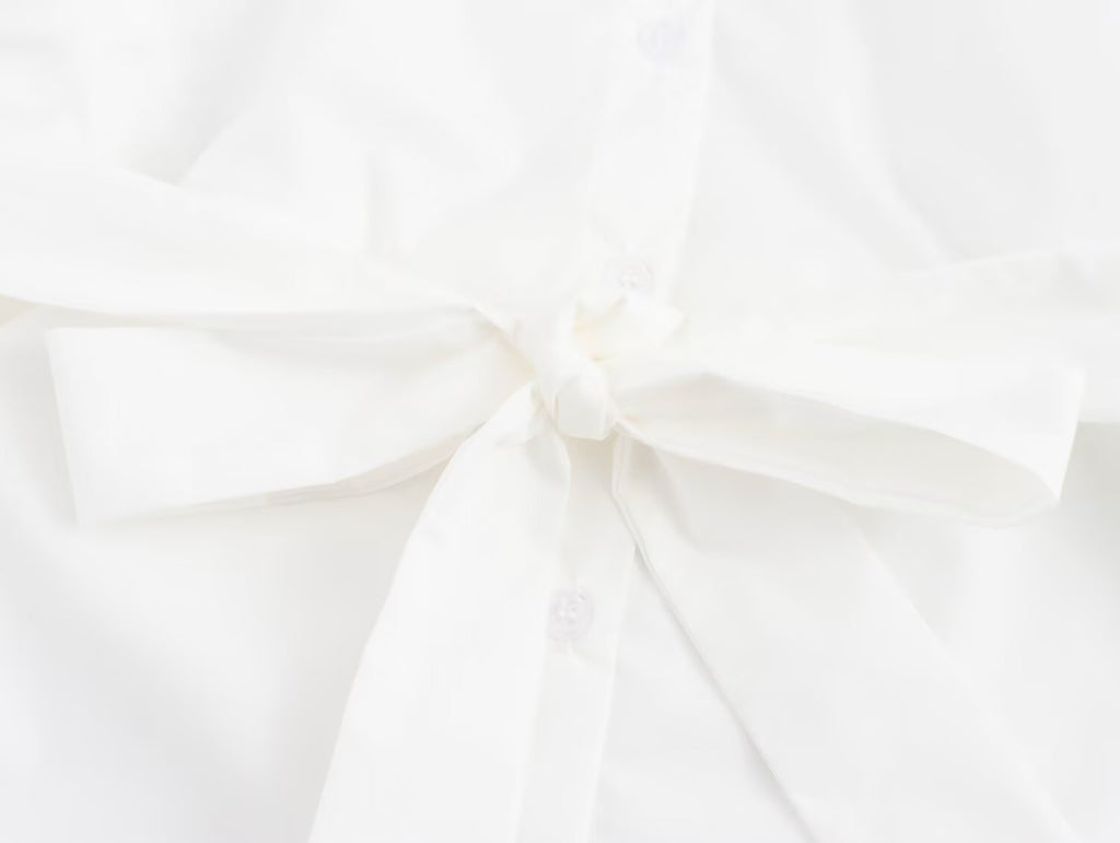 Simple White Belt Shirt Dress