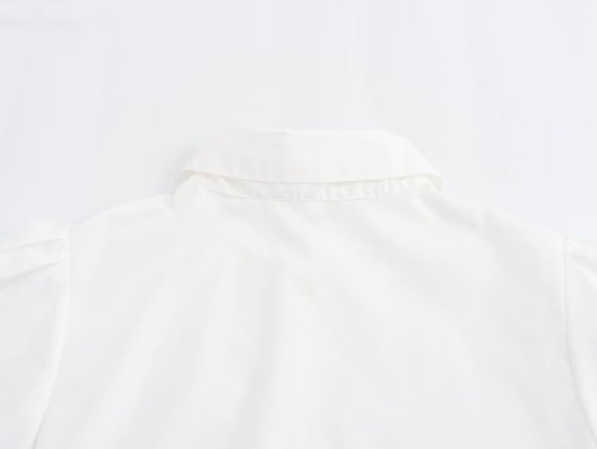 Simple White Belt Shirt Dress