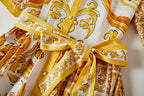 Women's Printed Belted A-Line Dress