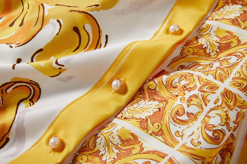 Women's Printed Belted A-Line Dress