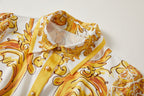 Women's Printed Belted A-Line Dress