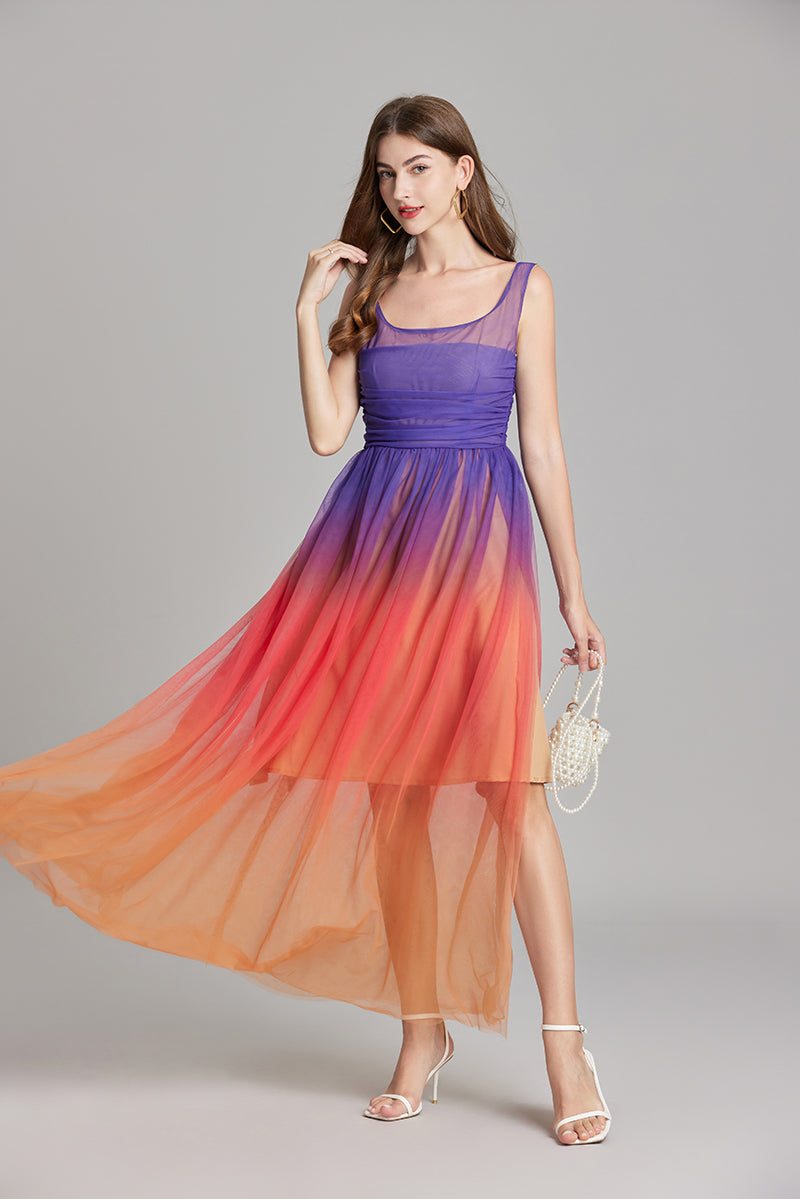 Women's 's Ombre Sleeveless A-Line Maxi Dress