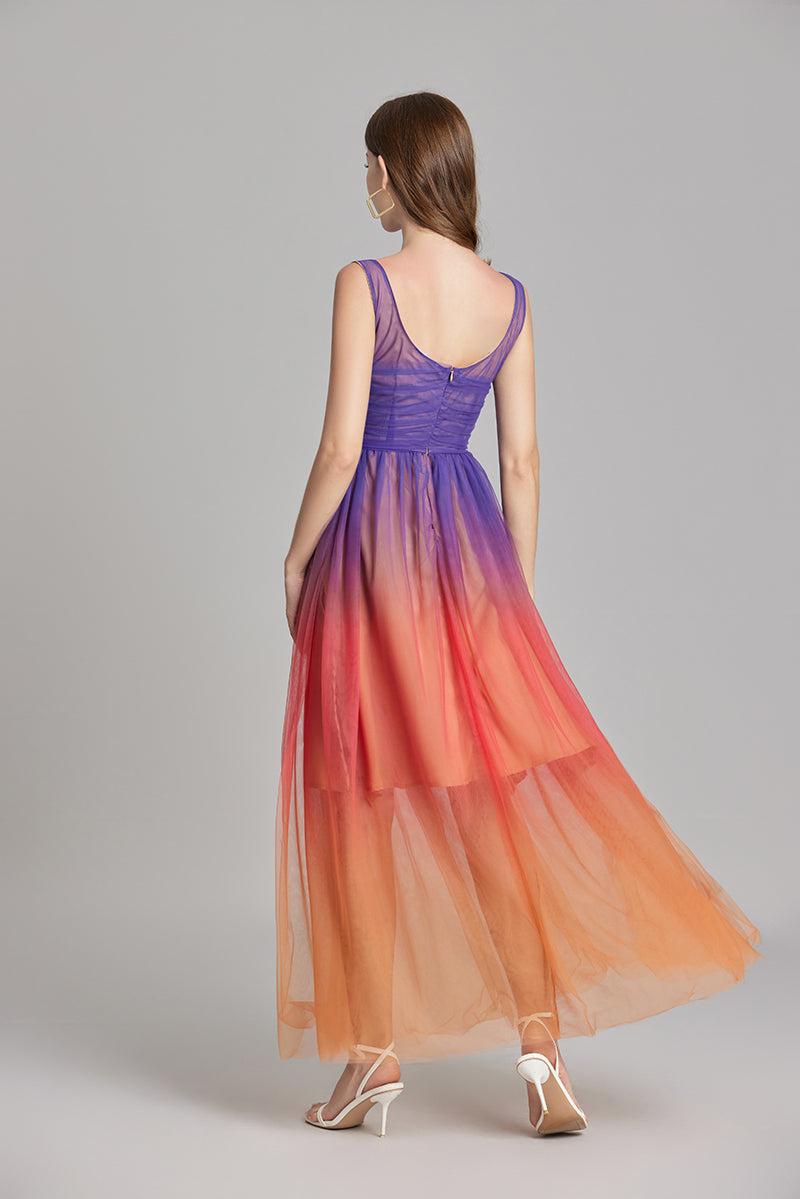 Women's 's Ombre Sleeveless A-Line Maxi Dress