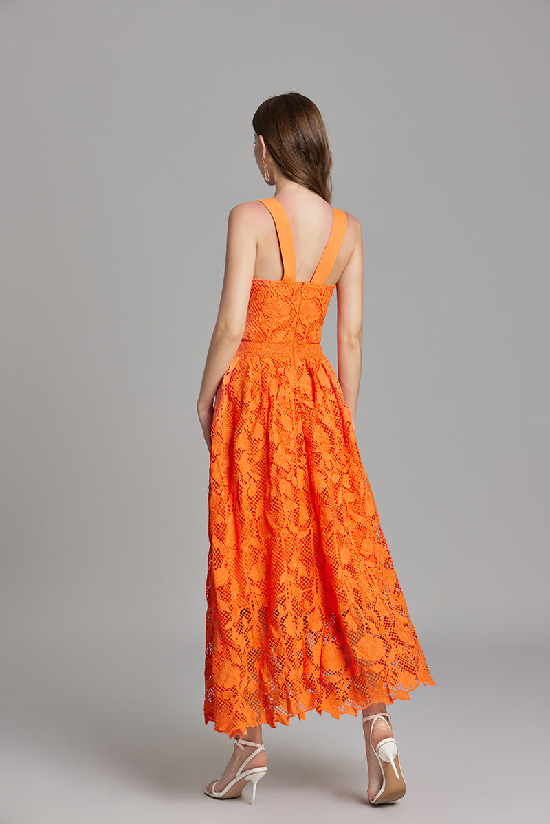 Sleeveless V-Neck A-Line Maxi Dress