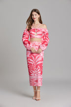 Women's 's Printed Tie-Waist Skirt Set