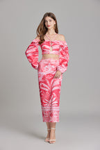 Women's 's Printed Tie-Waist Skirt Set