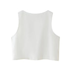 Women's Sequ Embroidered Loose High Vest and Skirt Two-Piece Set