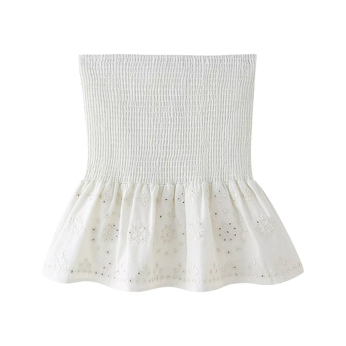 Women's Sequ Embroidered Loose High Vest and Skirt Two-Piece Set