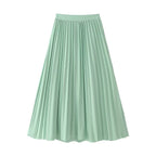 Women's Pleated High-Waisted Short-Sleeve Top and Skirt Two-Piece Set