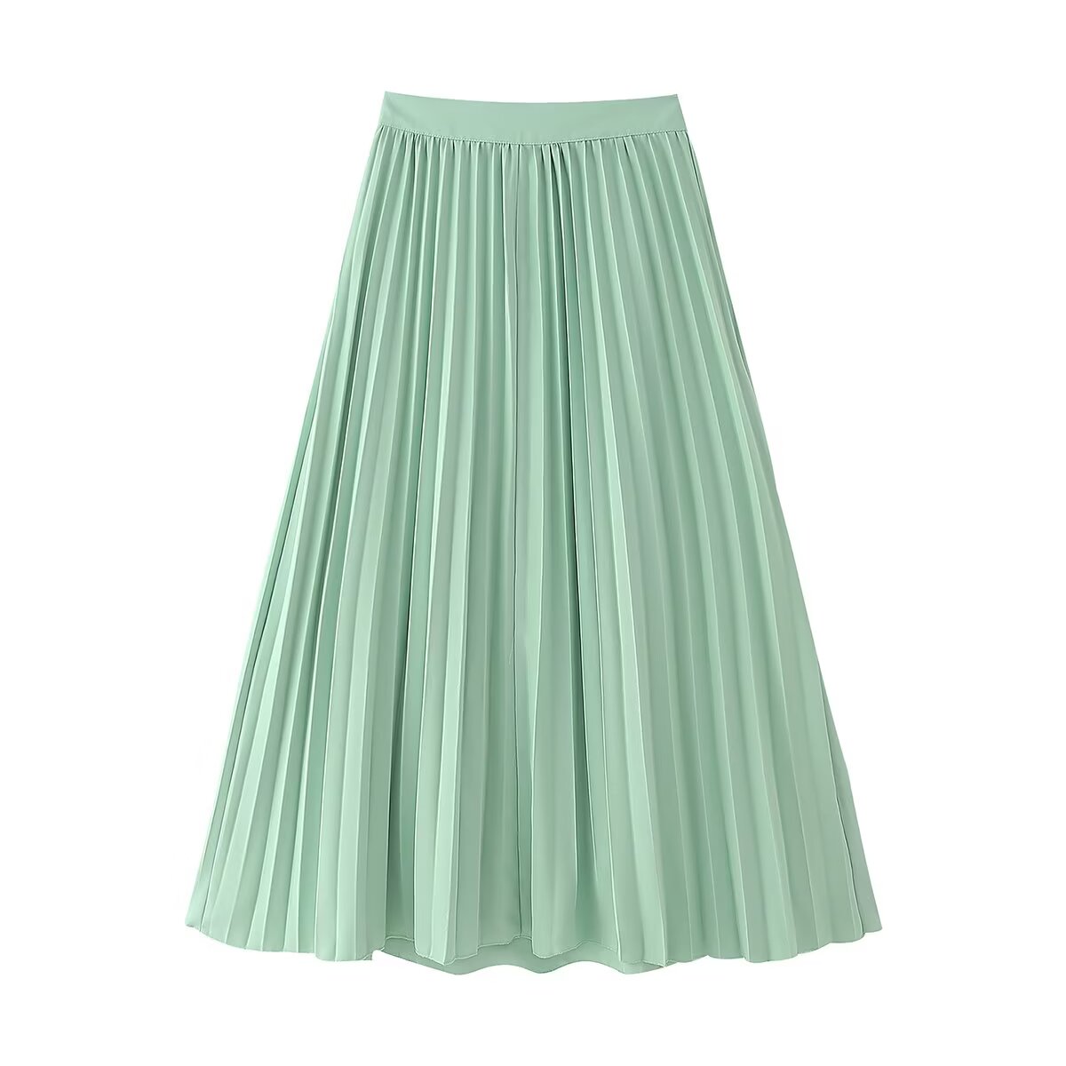 Women's Pleated High-Waisted Short-Sleeve Top and Skirt Two-Piece Set