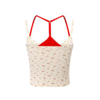 Women’s Floral Halter Ribbed Crop Top