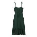 Women's Summer Women Clothing Solid Color Backless Dress Midi Dress