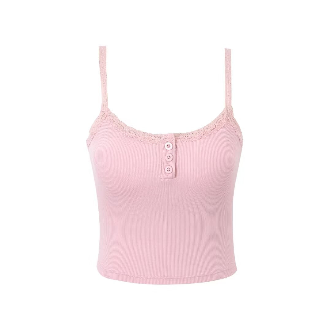 Women’s Lace Spaghetti Strap Crop Camisole
